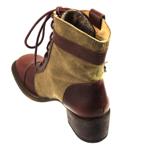 Durango World Traveler Lacer Oak Brown Vintage Leather Canvas Lace-Up Bo… - Picture 8 of 10